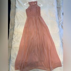 Blush pink bridesmaids dress